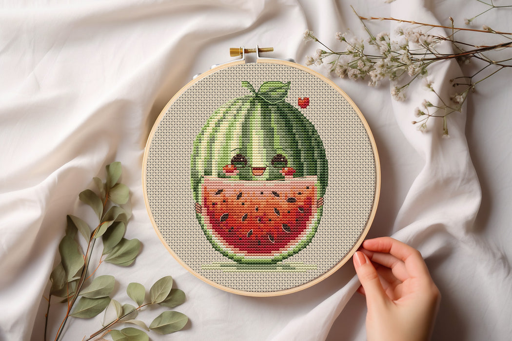 Funny Watermelon - PDF Cross Stitch Pattern