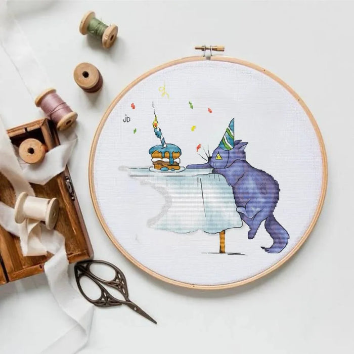 Cat's birthday - PDF Cross Stitch Pattern