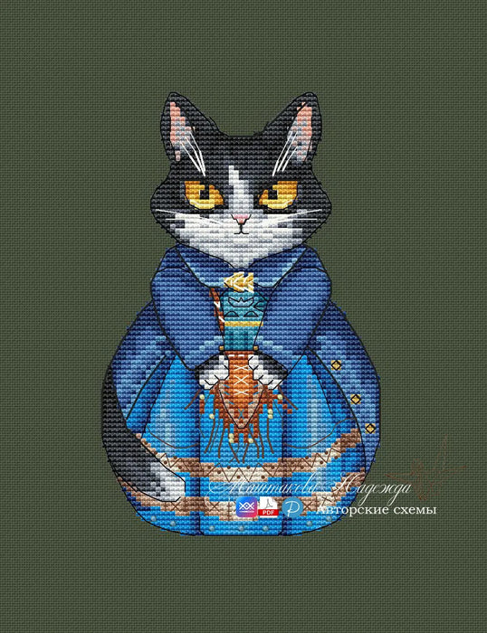 Boho kitty МurМur - PDF Cross Stitch Pattern