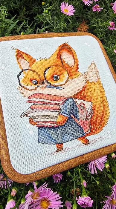 Fox with Books - PDF Cross Stitch Pattern