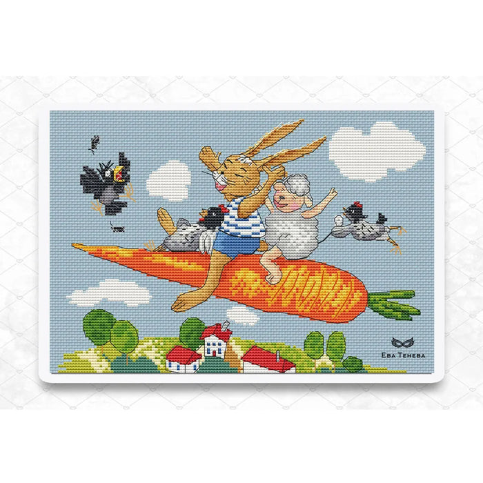 Carrot Airlines - PDF Cross Stitch Pattern