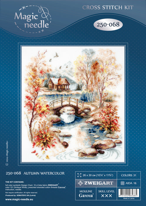 Autumn Watercolor 250-068 Counted Cross-Stitch Kit