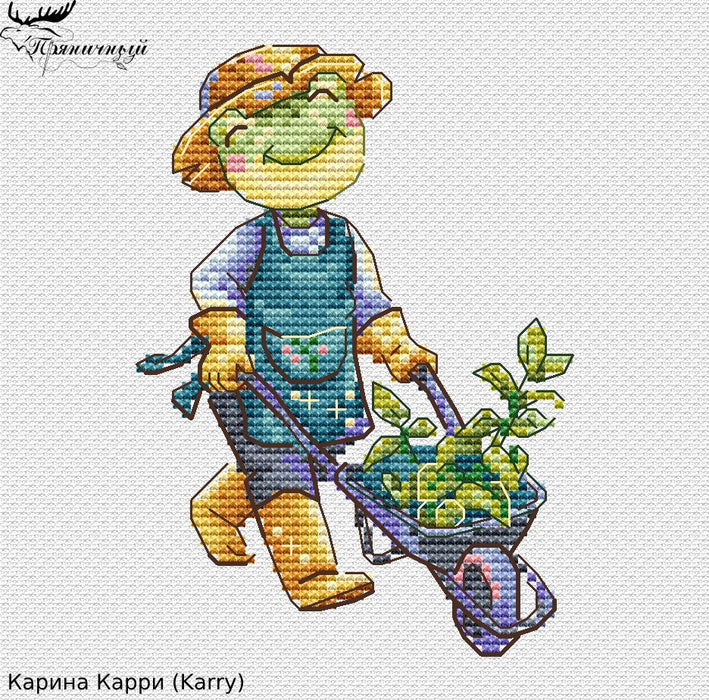 The Gardeners. Frog - PDF Cross Stitch Pattern
