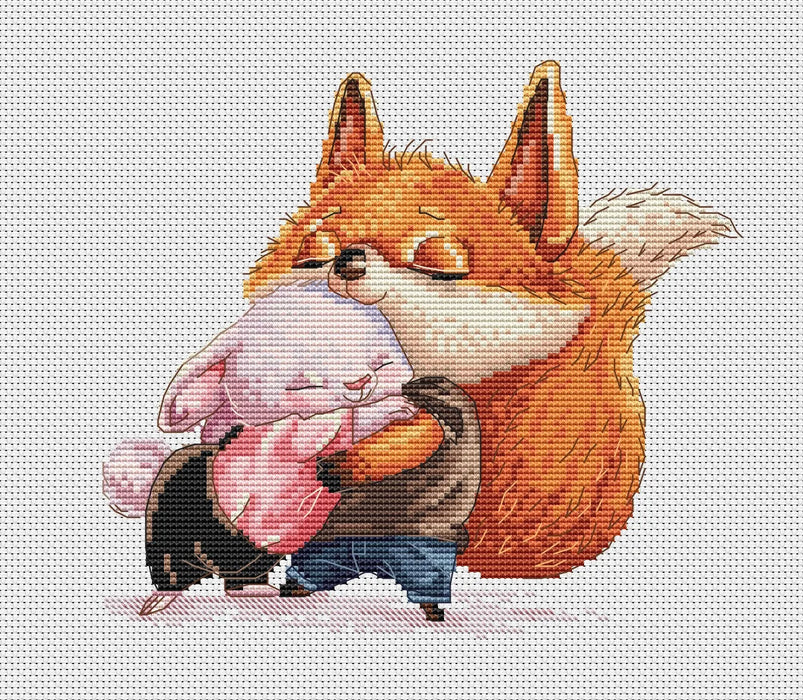 Fox and Bunny - PDF Cross Stitch Pattern