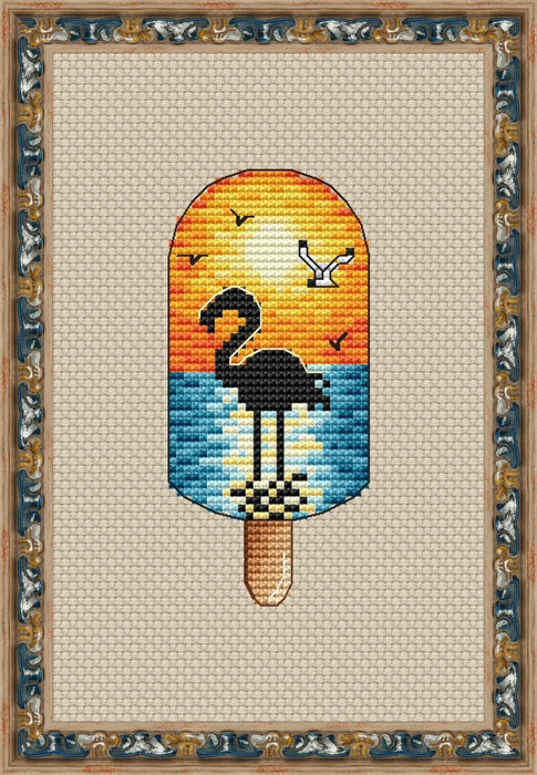 Ice Cream. Flamingo - PDF Cross Stitch Pattern