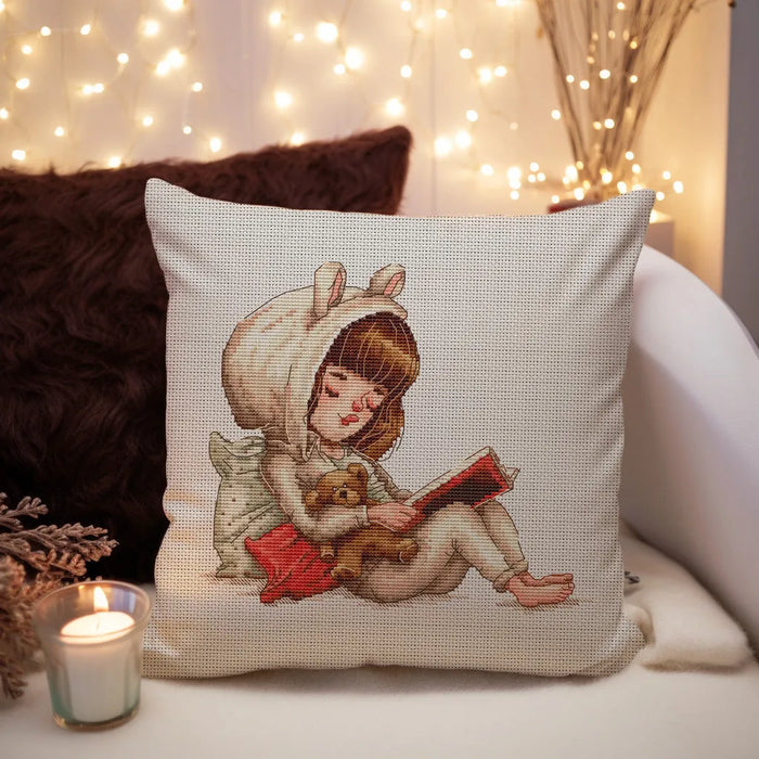 Girl with a Book - PDF Cross Stitch Pattern