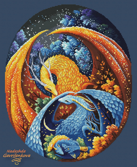 The Dragon Family 2 - PDF Cross Stitch Pattern