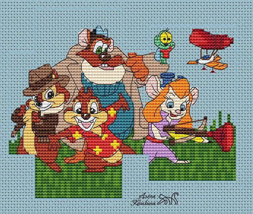 Chip 'n' Dale - PDF Cross Stitch Pattern – Wizardi
