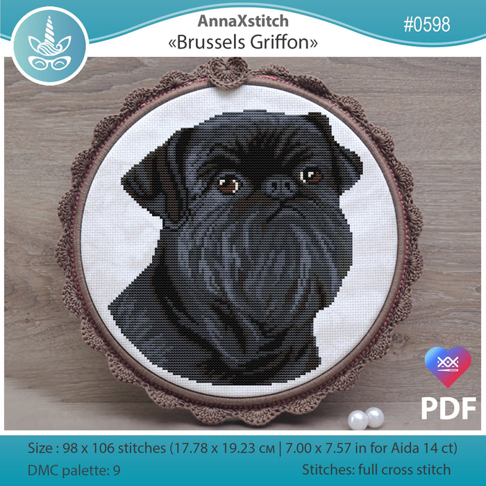 Brussels Griffon - PDF Cross Stitch Pattern