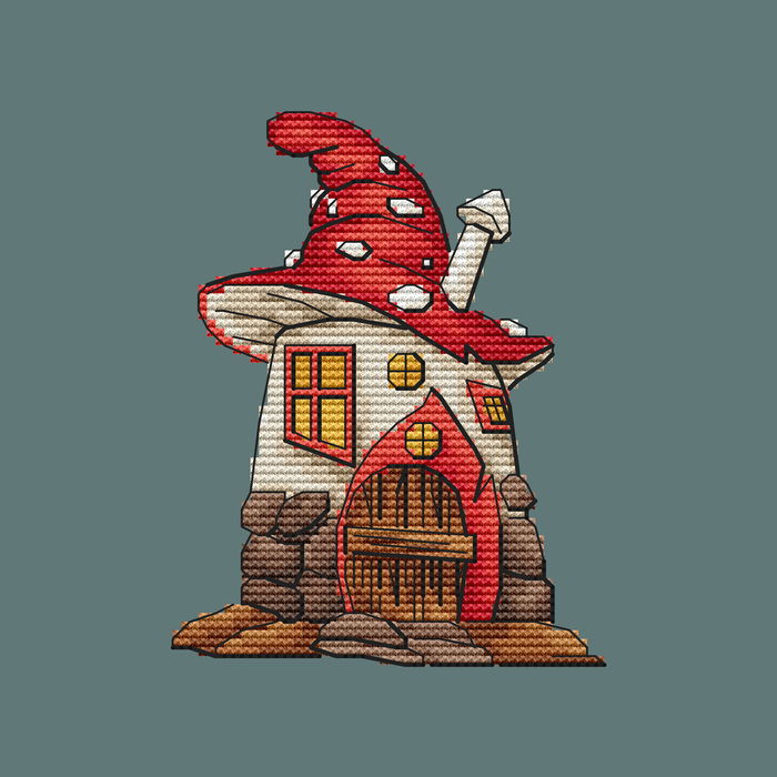 Fly agaric house - PDF Cross Stitch Pattern