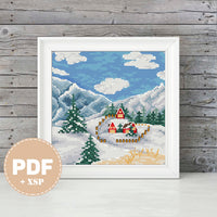 Winter in the Mountains - PDF Cross Stitch Pattern