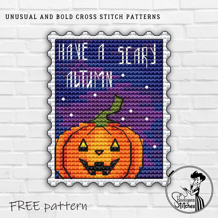 Have a Scary Autumn - Free PDF Cross Stitch Pattern