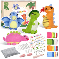 Dinosaurs Needle Felting Kit. Wizardi DIY Wool Craft Kit F07N8-Z-02