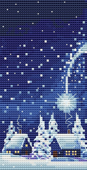 Frosty Night. Triptych - PDF Cross Stitch Pattern