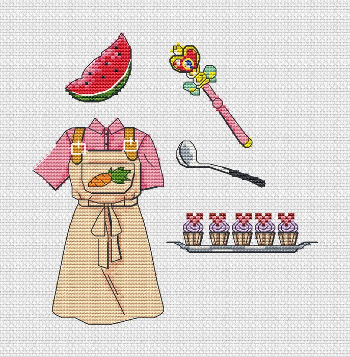 Usagi Doll. Set with apron - PDF Cross Stitch Pattern
