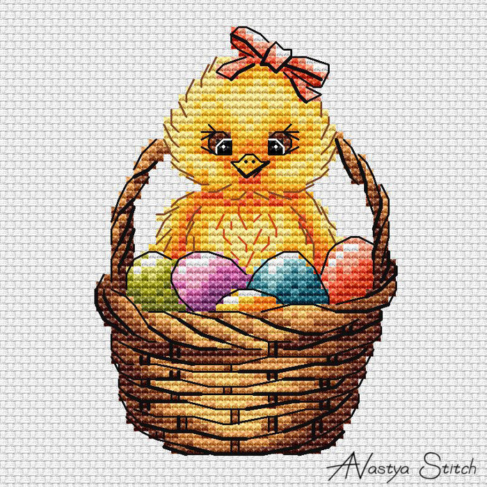 Chicken in a Basket - PDF Cross Stitch Pattern