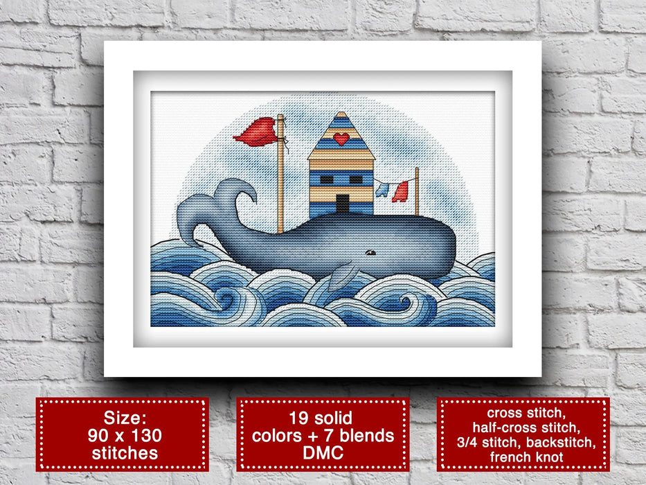 Whale - PDF Cross Stitch Pattern