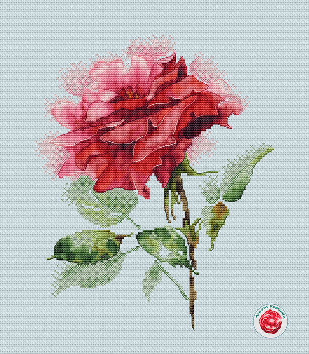 Scarlet Rose - PDF Cross Stitch Pattern