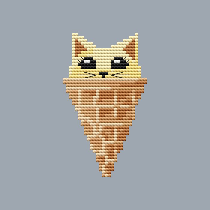 Ice cream with limon cat - PDF Cross Stitch Pattern