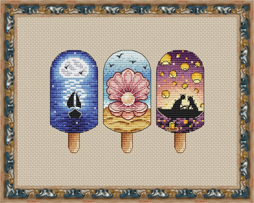 Ice Cream Set. Dreams of the sea 2 - PDF Cross Stitch Pattern