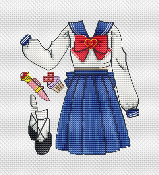 Usagi Doll. School Uniforms - PDF Cross Stitch Pattern