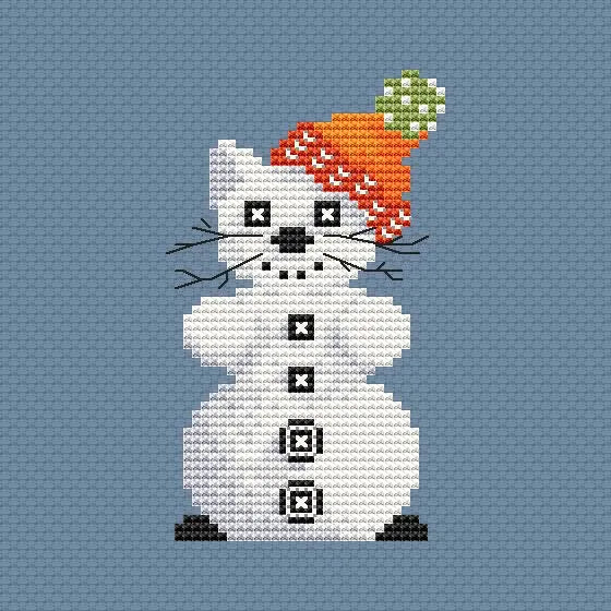 Snowcat - PDF Cross Stitch Pattern