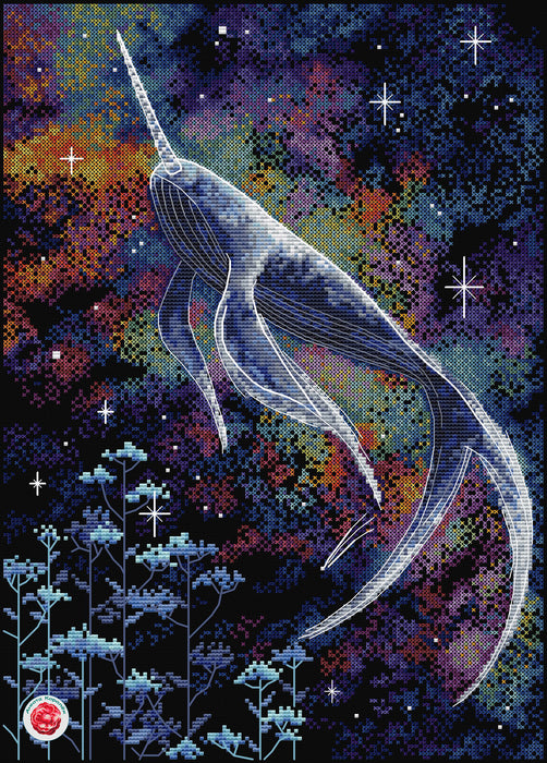 Cosmic Narwhal - PDF Cross Stitch Pattern