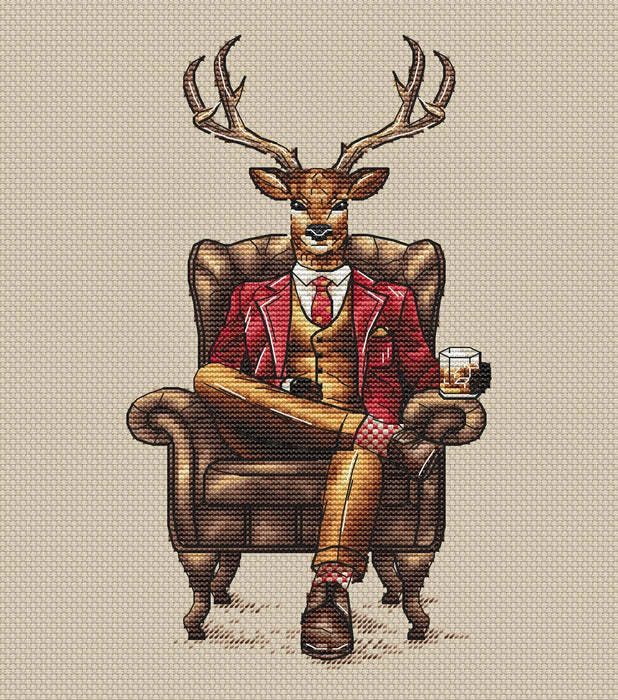 Gentleman Deer - PDF Cross Stitch Pattern