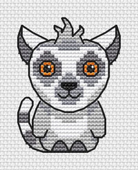 Lemur Keychain - PDF Cross Stitch Pattern