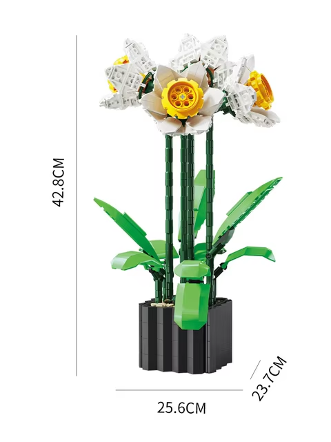 Daffodils Building Brick Potted Flower F07M9-11(101)