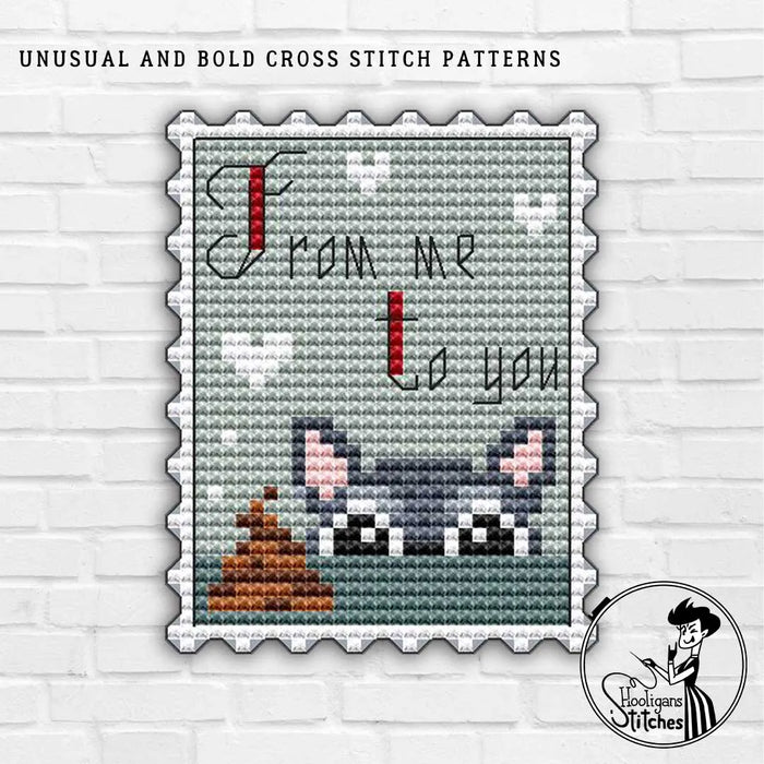 Postage stamp. From me to you - PDF Cross Stitch Pattern