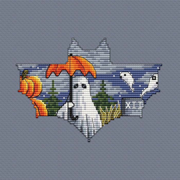 Pumpkin umbrella - PDF Cross Stitch Pattern