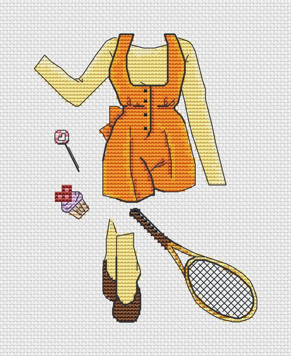 Usagi Doll. Tennis suit - PDF Cross Stitch Pattern