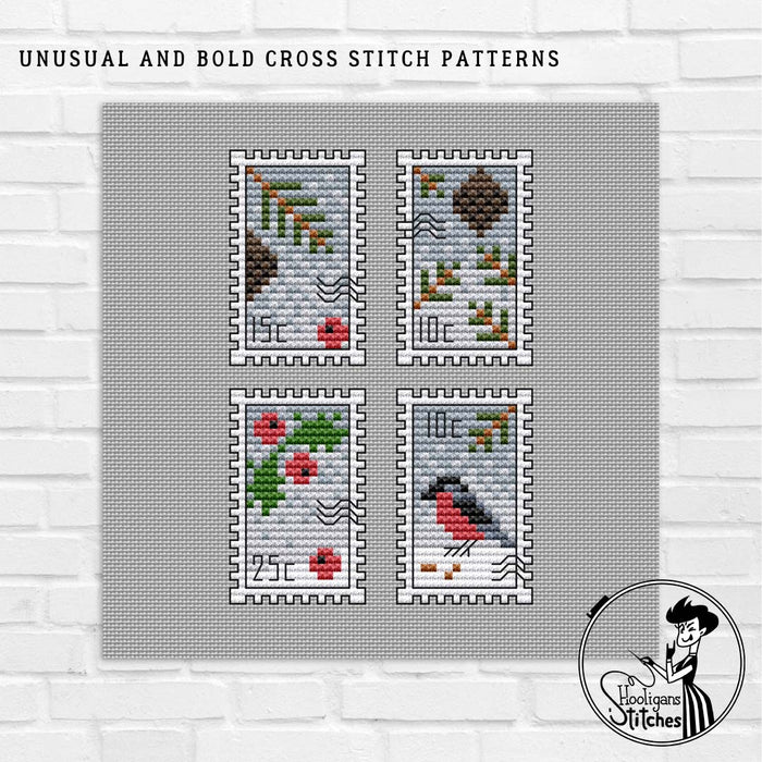 Winter Postage Stamps - PDF Cross Stitch Pattern