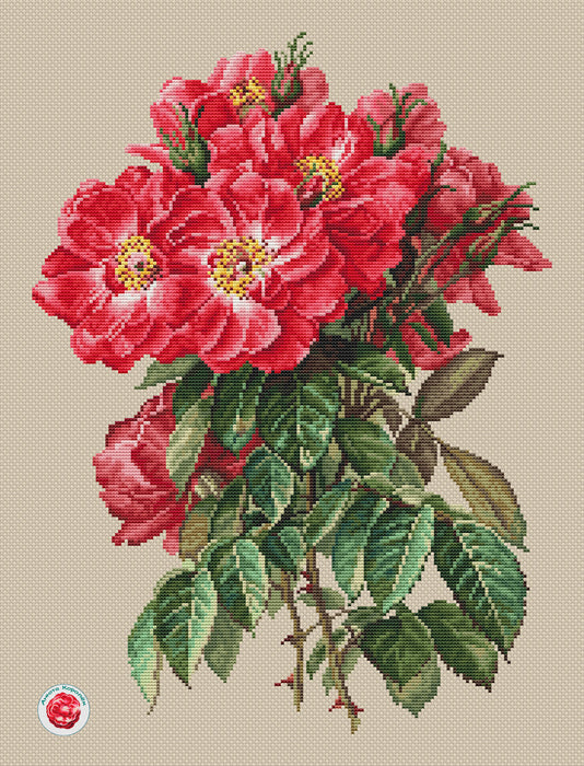 Red Wild Rose - PDF Cross Stitch Pattern