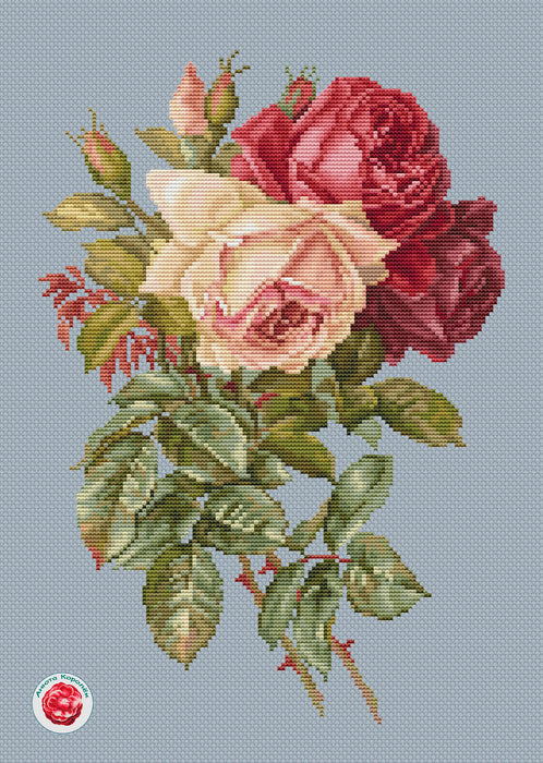 Three Roses - PDF Cross Stitch Pattern