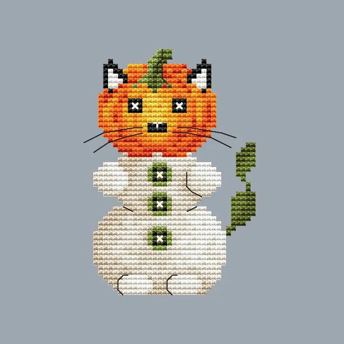 Pumpkincat - PDF Cross Stitch Pattern