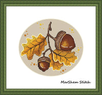 Autumn Acorns - PDF Cross Stitch Pattern