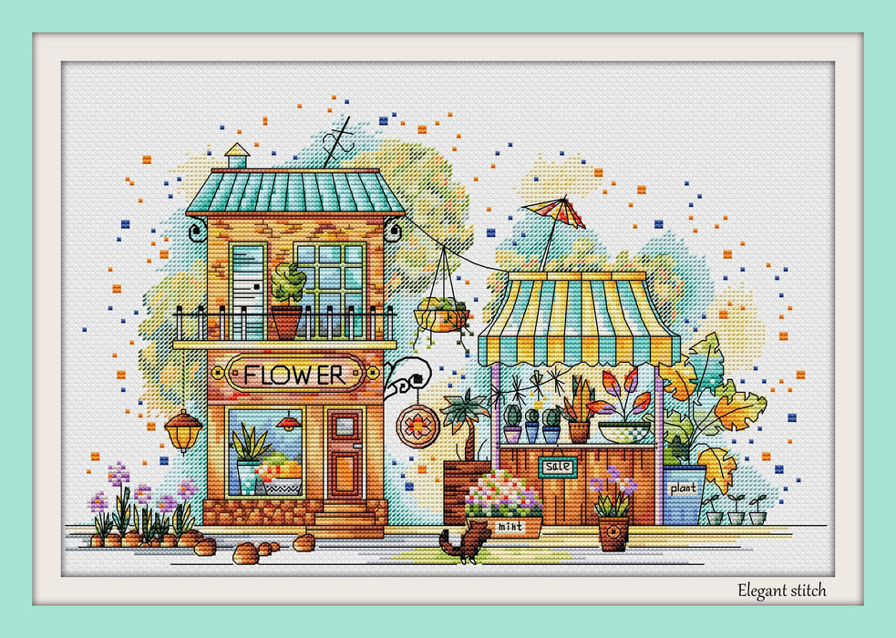 Flower street - PDF Cross Stitch Pattern