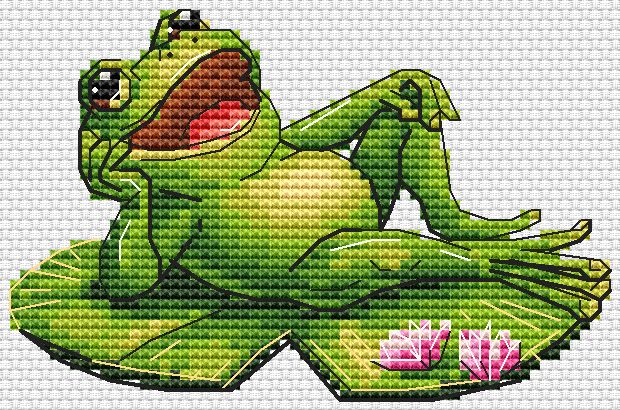 Frogs. Relax - PDF Cross Stitch Pattern