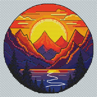 Fiery Sunset - PDF Cross Stitch Pattern
