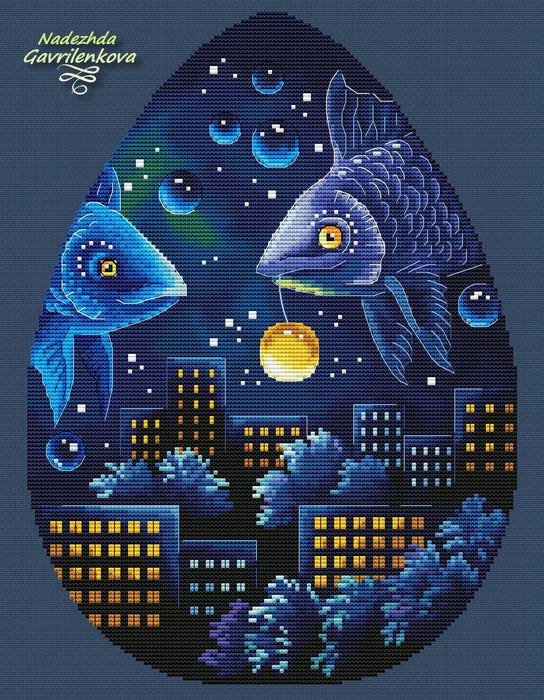 Guardians of the Night City - PDF Cross Stitch Pattern