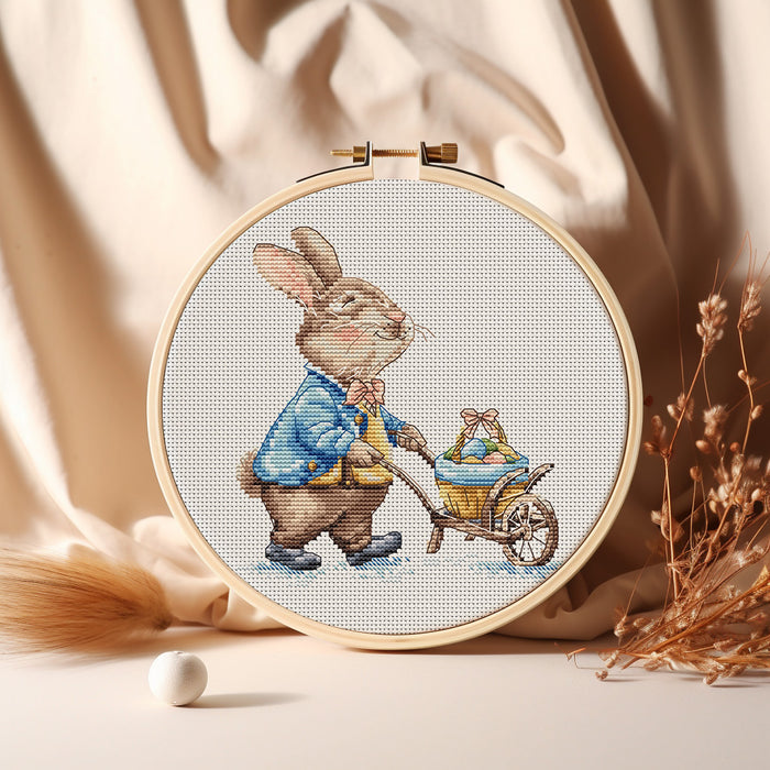 Bunny with Trolly - PDF Cross Stitch Pattern