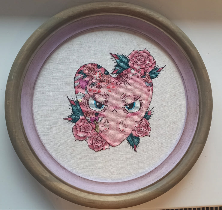 Angry heart - PDF Cross Stitch Pattern