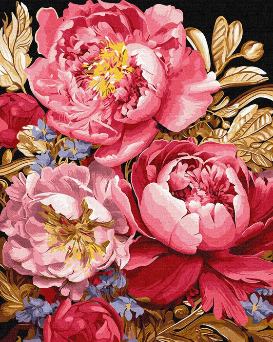 Painting by Numbers kit Floral inspiration with extra metallic paints KHO3262