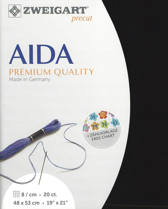 Precut Aida extra fine 20 count Black 3326/720