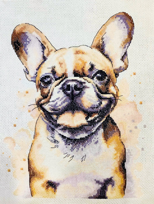 Watercolor Bulldog - PDF Cross Stitch Pattern
