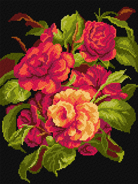 Gobelin canvas for halfstitch without yarn after John Charles Robinson - Camellias 3524J