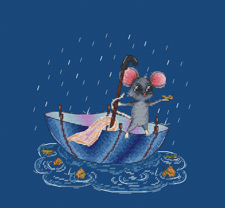 In an umbrella - PDF Cross Stitch Pattern