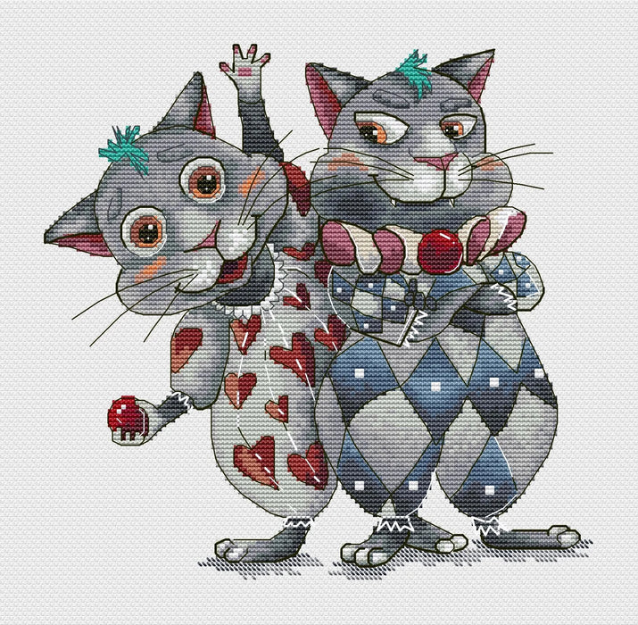 Tweedledum and Tweedledee - PDF Cross Stitch Pattern